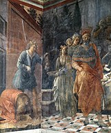 Filippo Lippi, 1452-1465, frescos de la catedral de Prato (detalle de la "decapitación").