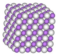 modello tridimensionale di parte della struttura cristallina dell'idruro di litio