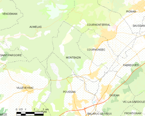 Poziția localității Montbazin