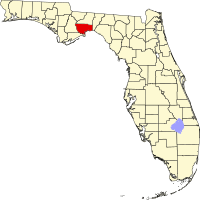 Locatie van Wakulla County in Florida