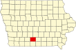 Harta statului Iowa indicând comitatul Clarke