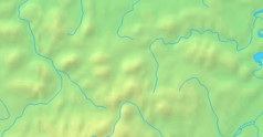 Mapa konturowa Beskidu Wyspowego, blisko centrum po prawej na dole znajduje się czarny trójkącik z opisem „Cichoń”