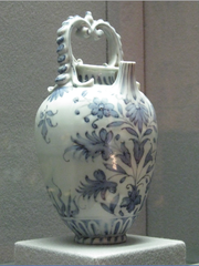 A Medici porcelain baby bottle, c. 1575–87. An example of Chinoiserie.