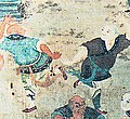 Image 6少林寺千佛殿壁画中的僧人比武图画（摘自中国武术）