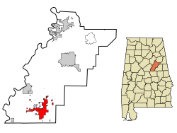 Location in Quận Talladega, Alabama