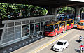 Bus gandeng Transjakarta Koridor 10 di Halte Kayu Putih Rawasari, 2016