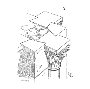 Dessin d'une colonne maintenue par une aronde, par Viollet-Le-Duc.