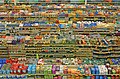 Image 2Aisles of packaged food in a Fred Meyer hypermarket in Portland, Oregon. A hypermarket is a combination of a supermarket and a department store.