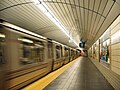 Station Exchange Place in Jersey City; Bahnsteig Richtung Hoboken und Newark