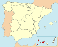 Letak Provinsi Santa Cruz de Tenerife di Spanyol