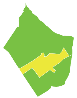 Map of Mayadin District within Deir ez-Zor Governorate shown in Yellow color