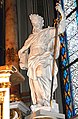 Der Heilige Paulus, Holzstatue rechts des Hauptaltars der Pfarrkirche von St. Christina in Gröden, von N. Rasmo Christian Trebinger zugeschrieben