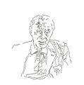 Saul Bellow in 1999 (Tekening: Dejan Stojanović) overleden op 5 april 2005