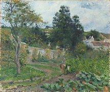 Huerto en Pontoise, pintado por Pissarro en 1879.