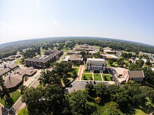 Drone shot of East Texas Baptist University