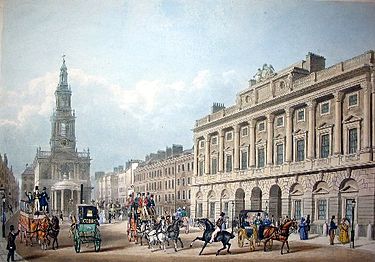 Somerset House en 1836. La universidad tuvo aquí sus oficinas desde 1837 hasta 1870.