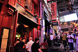 The area is home to many bars catering to expats