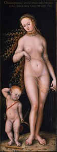 Lucas Cranach l'Ancien, Venus et l'Amour, vers 1518-1520, Musée d'Art de l'université de Princeton.