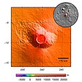 Arsia Mons, harta topografică