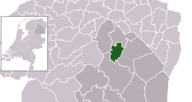 Highlighted position of Assen in a municipal map of Drenthe