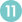 The number 11 in the teal green background