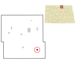 Location of Mylo, North Dakota