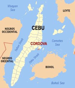 Mapa ning Cebu ampong Cordova ilage