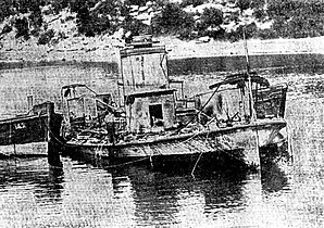 Kaludah after being raised and towed to Kerosene Bay