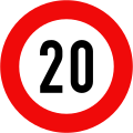 127: Maximum speed limit (20 km/h)