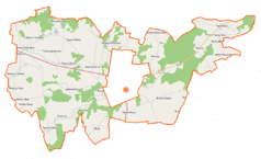 Mapa konturowa gminy wiejskiej Wysokie Mazowieckie, u góry znajduje się punkt z opisem „Kalinowo-Czosnowo”