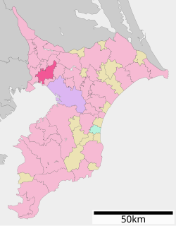 Location of Funabashi in Chiba Prefecture