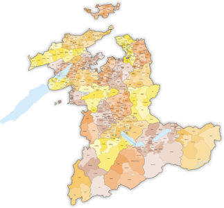 Carte du canton de Berne au 1er janvier 1979.