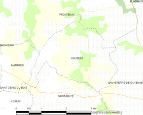 Poziția localității Daubèze