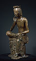 Maitreya en méditation. Bronze doré. 93,5 cm. Corée[19], fin VIe-début VIIe, probablement Silla en cours d'unification. Musée national de Corée[18]