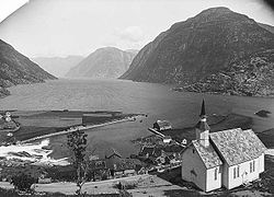 View of Hellesylt and Sunnylven Church (1880s)