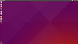 Unity 7.3.2, a launcherrel(indító) Ubuntu 15.04 képernyőkép.