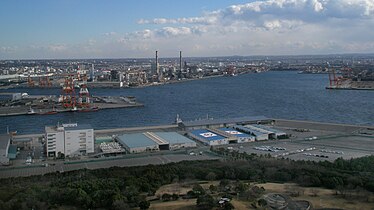 Widok z wieży portowej w Chiba