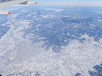 記録的積雪を記録した山梨県甲府市街地（2014年2月22日撮影）