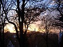 Blick vom Calvarienberg auf Donauwörth im November-Abendlicht