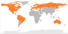 Map of global availability of Google Play Music