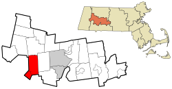 Location in Hampshire County in Massachusetts