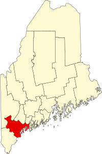 Округ Камберленд на мапі штату Мен highlighting