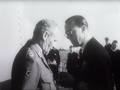 Chairman Bernard Montgomery of the C-in-C Committee wearing the badge when meeting Dutch Prince Bernhard aboard HNLMS Tromp in July 1949 during Exercise Verity.