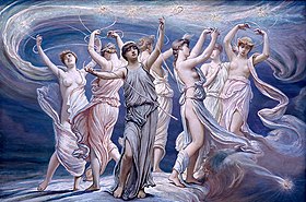 Painting of the Greek Pleiades (1885) by Elihu Vedder.