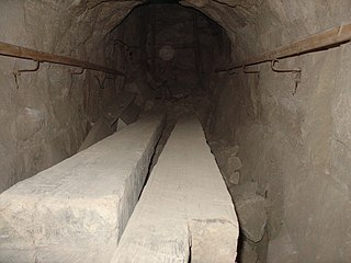 Wooden beams in the pyramid