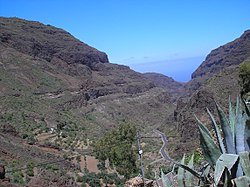 Barranco de Guayadeque, pohled na pobřeží