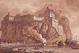 Le château de Dumbarton (vu en 1800 par John Stoddart).