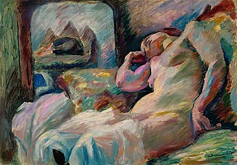 Sleeping Female Nude by a Mirror