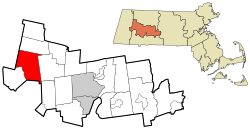 Location in Hampshire County in Massachusetts