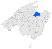 Localisation de Santa Margalida dans l'île de Majorque.